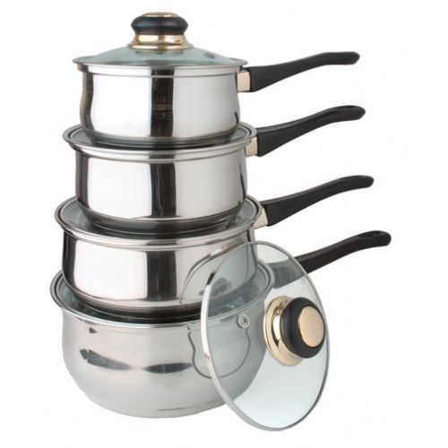 4 Wholesale 8 Pc Stainless Steel Sauce Pan Set With Lids