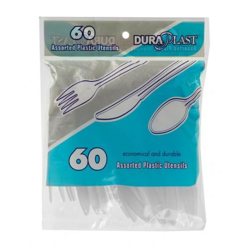96 Pieces of 60 Count Heavy Weight Assorted Plastic Cutlery