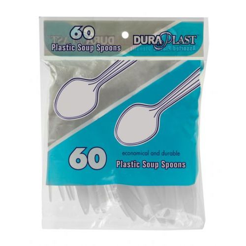 96 Pieces of 60 Count Heavy Weight Plastic Soup Spoons