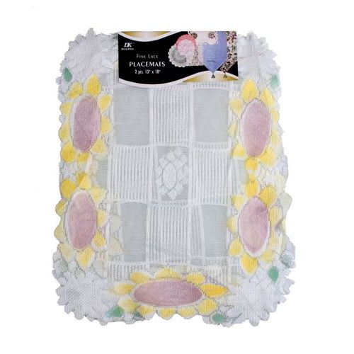 144 Pieces of 2 Pc 13"x18" Sunflower Lace Placemats