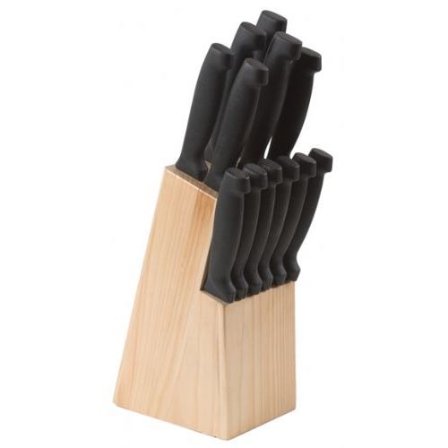 12 Pieces of 13 Piece Stainless Steel Knife Set In Wood Block