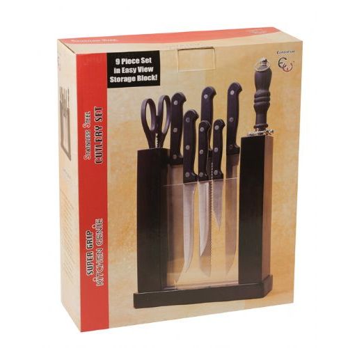 8 Pieces of 9 Pc. Stainless Steel Knife Set In Stand