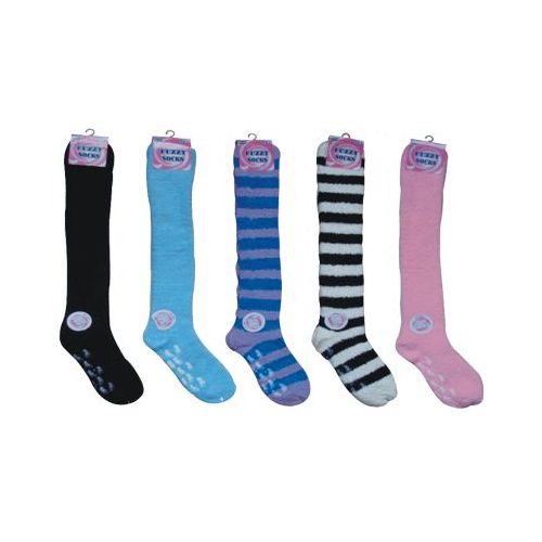 48 Pairs of Fuzzy Sock Knee High With No Slip Bottom