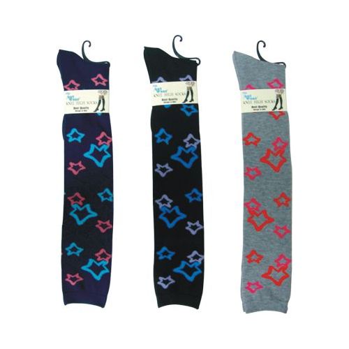 144 Pairs of Knee High With Printed Star