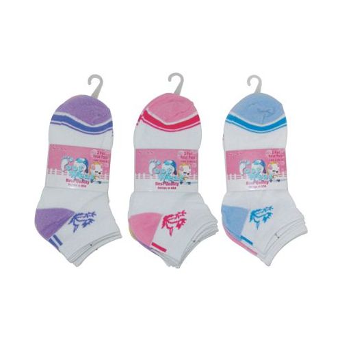 72 Pairs of 3 Pack Of Girls Ankle Sock Size 6-8