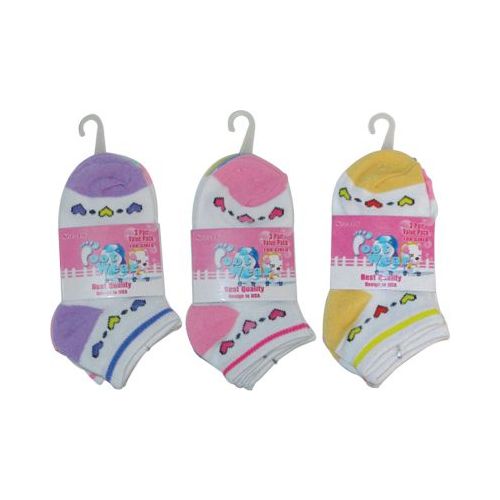 72 Pairs of 3 Pack Of Girls Ankle Sock Size 4-6