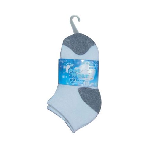 72 Pairs of 3 Pair Solid Cotton Ankle Sock For Kids Size 4-6