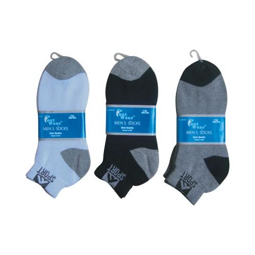 144 Pairs Mens 2 Pair Ankle Sport Ankle Sock Size 10-13 - Mens Ankle Sock