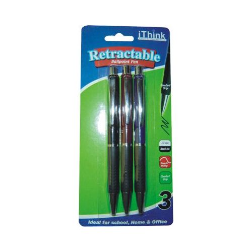 72 Wholesale 3 Piece Retractable Ballpoint Pen