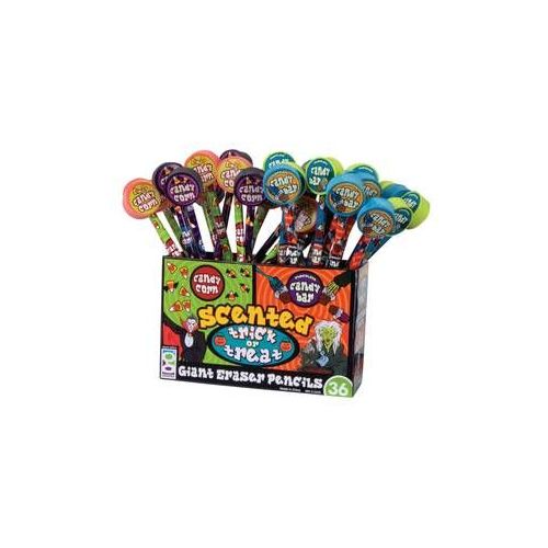 576 Wholesale Scented Halloween Pencil With Giant Eraser