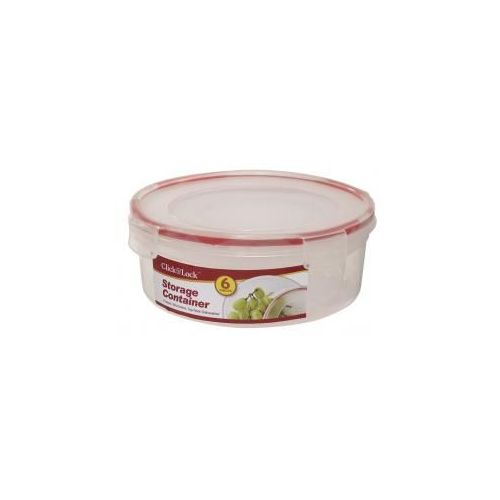24 Pieces of 6 Piece Round Plastic Container With Click And Lock Lids