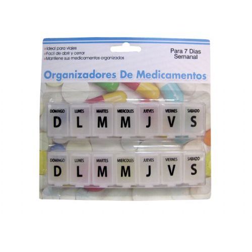 72 Pieces of 7-Day SpanisH-Language Pill Case, Pack Of 2
