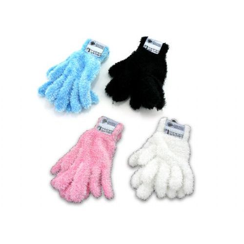 72 Wholesale Adult Feather Gloves Assorted Colors
