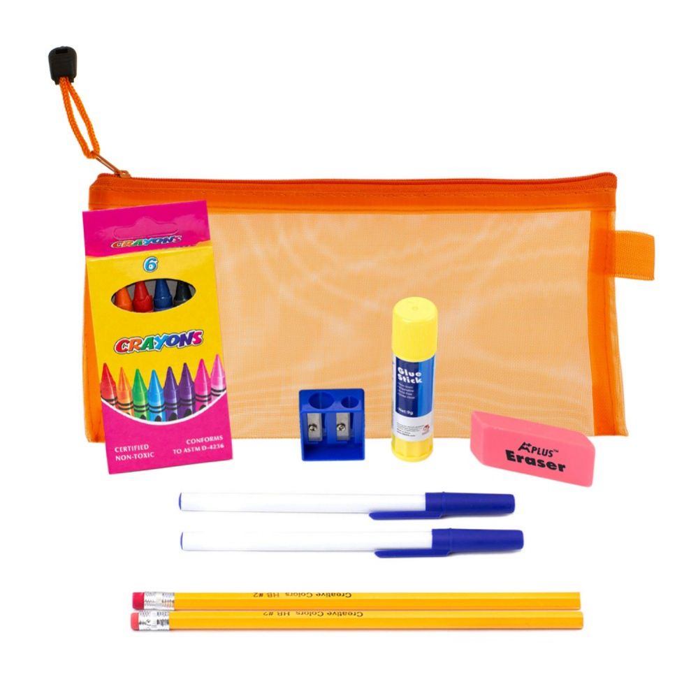 48 Sets 9 Piece Wholesale Kids School Supply Kit - School and Office Supply Gear
