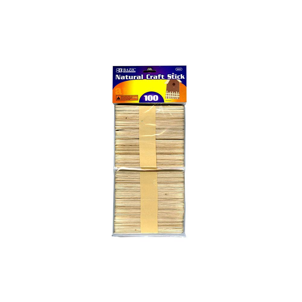 24 pieces of Natural Wooden Craft Stick 100 Pack