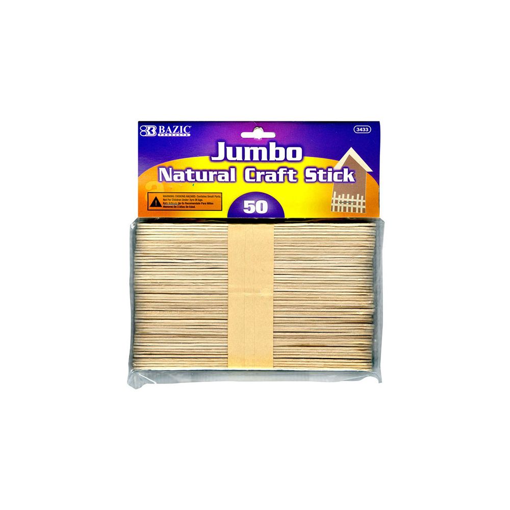 24 pieces of Jumbo Natural Wooden Craft Stick 50 Pack