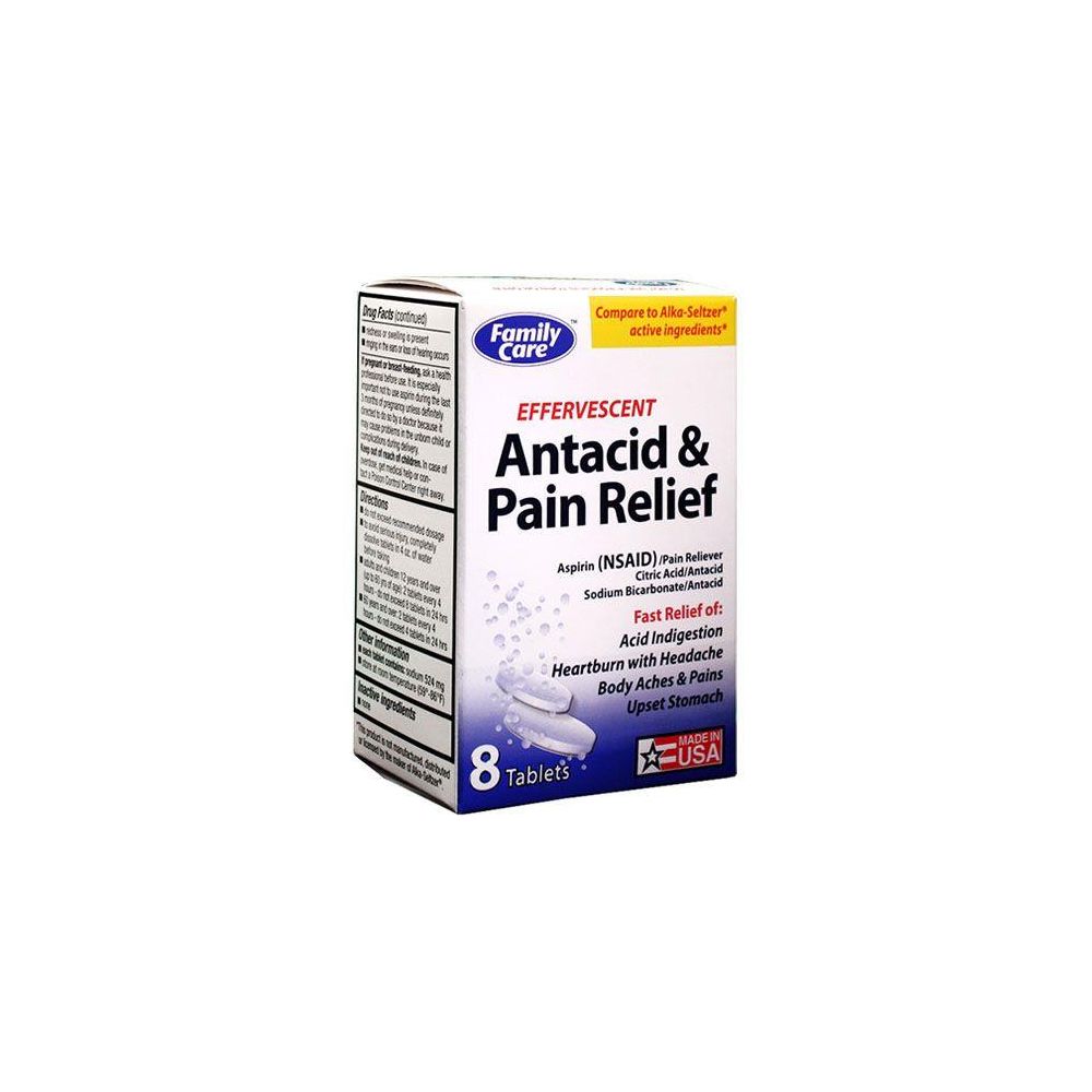 24 pieces of Effervescent Antacid & Pain Relief 8 ct