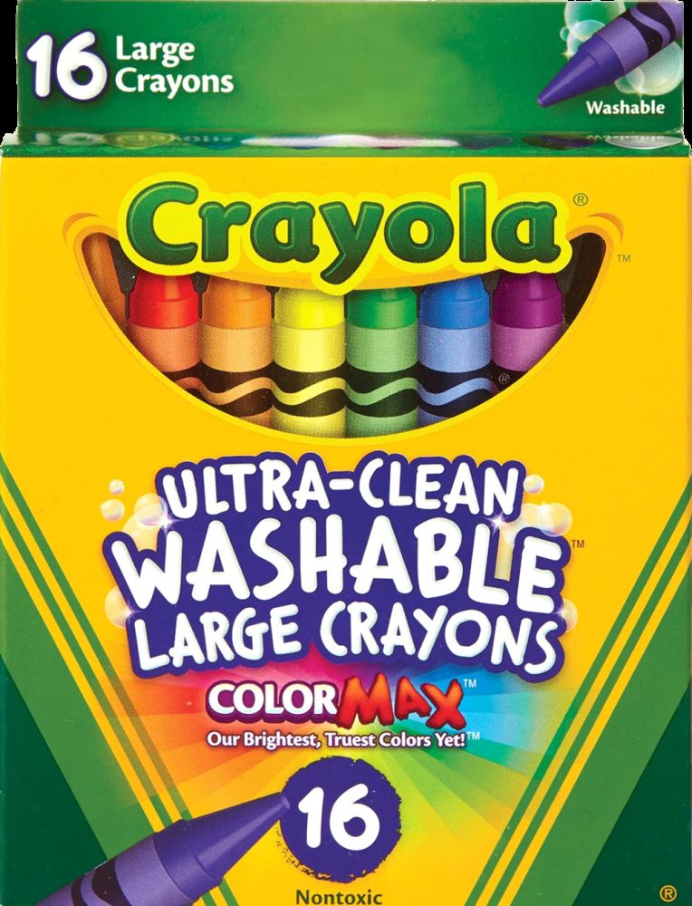 12 pieces of Crayon 16ct Jumbo Washable