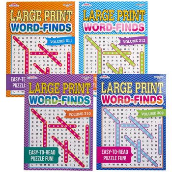 120 Cases of Word Find Book Lrg Print 4 Asst In 120pc Floor Disp #842 Made In Usa Ppd