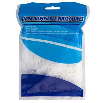 48 Pieces of Gloves Disposable Vinyl 10pk