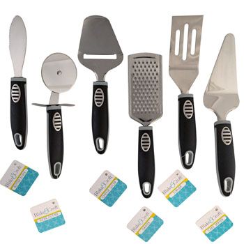72 Cases of Kitchen Gadgets 6ast Pp/ss Black W/grey 2tone Handle B&c Hangtag