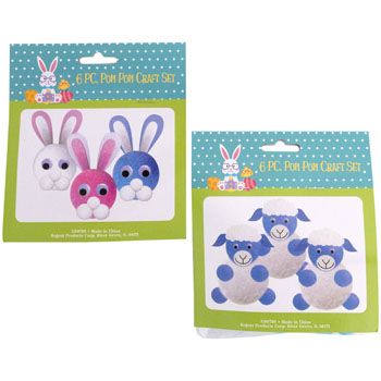 36 Cases of Easter Pom Craft Set Makes 6pc