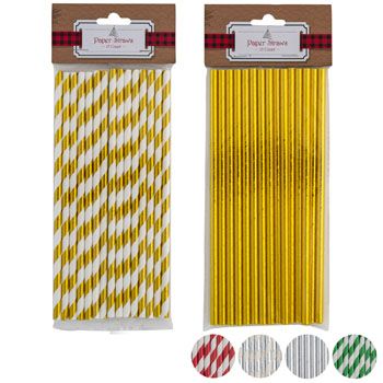 72 Cases of Straws Paper Foil Stripe/solid