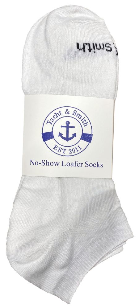 84 Pairs Yacht & Smith Women's Cotton White No Show Ankle Socks