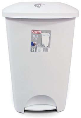 4 Pieces of Sterilite Waste Basket 44 Quart With Step Opener White
