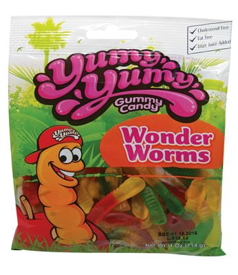 12 pieces of Yumy Yumy Gummy Worms 4 oz