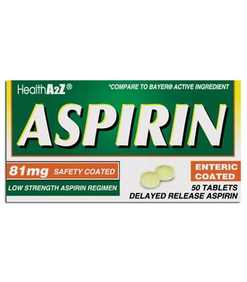 24 pieces of Aspirin Coated Tablets 50 Ct 81 Mg Compare To Bayer
