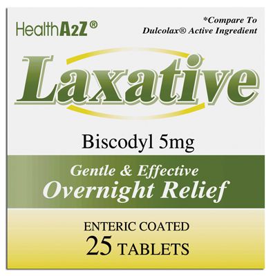 24 pieces of Laxative Tablets 25 Count Biscodyl 5 Mg Compare To Dulcolax