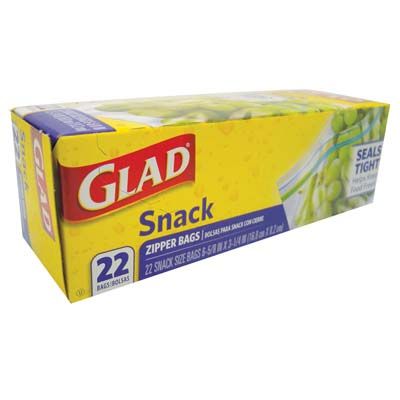 12 Pieces of Glad Snack Bags 22 Count 7 X 3 In Zipper