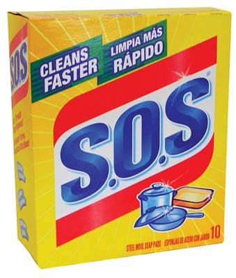 6 Pieces of S.o.s Soap Pads 10 Count Steel Wool