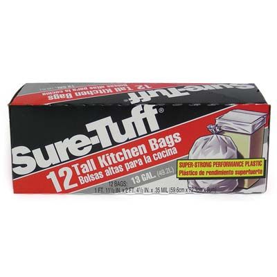 24 Pieces of Sure Tuff Trash Bag Tall Kitchen Bags 12 Count 13 Gallon