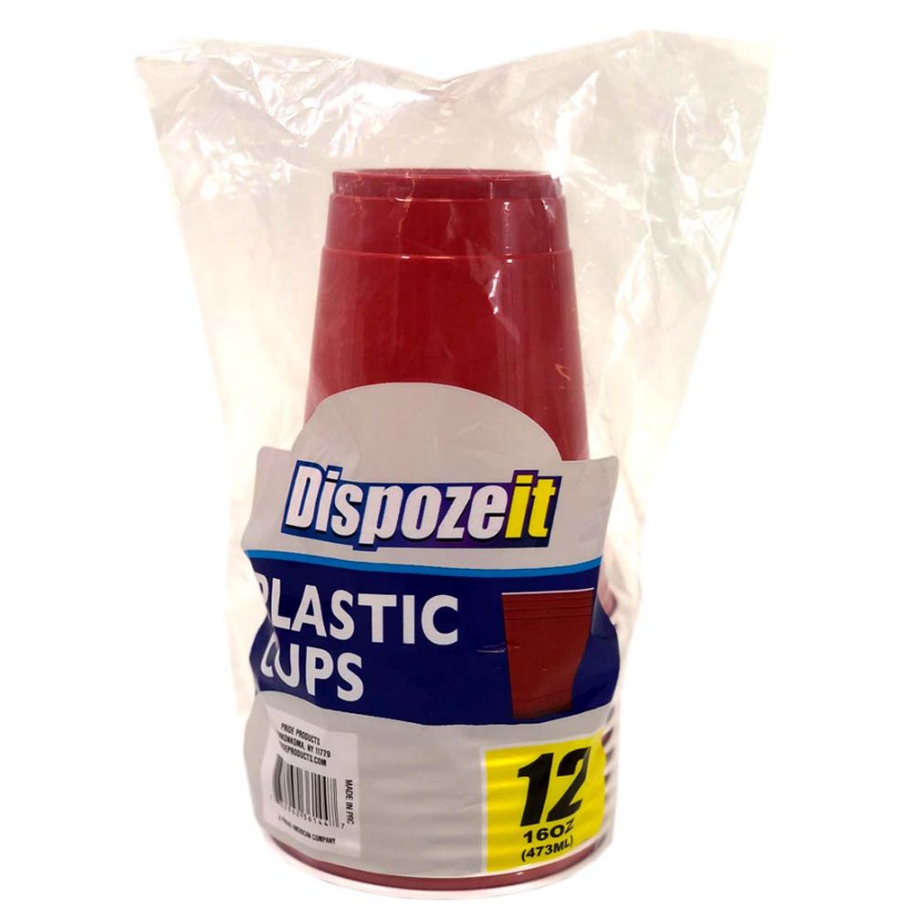 36 Pieces of Dispozeit Plastic Cup 16 Oz 12 Ct Red Compares To Solo