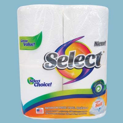 24 Pieces of Select Bath Tissue 4 Pack 135-2 Ply Sheets