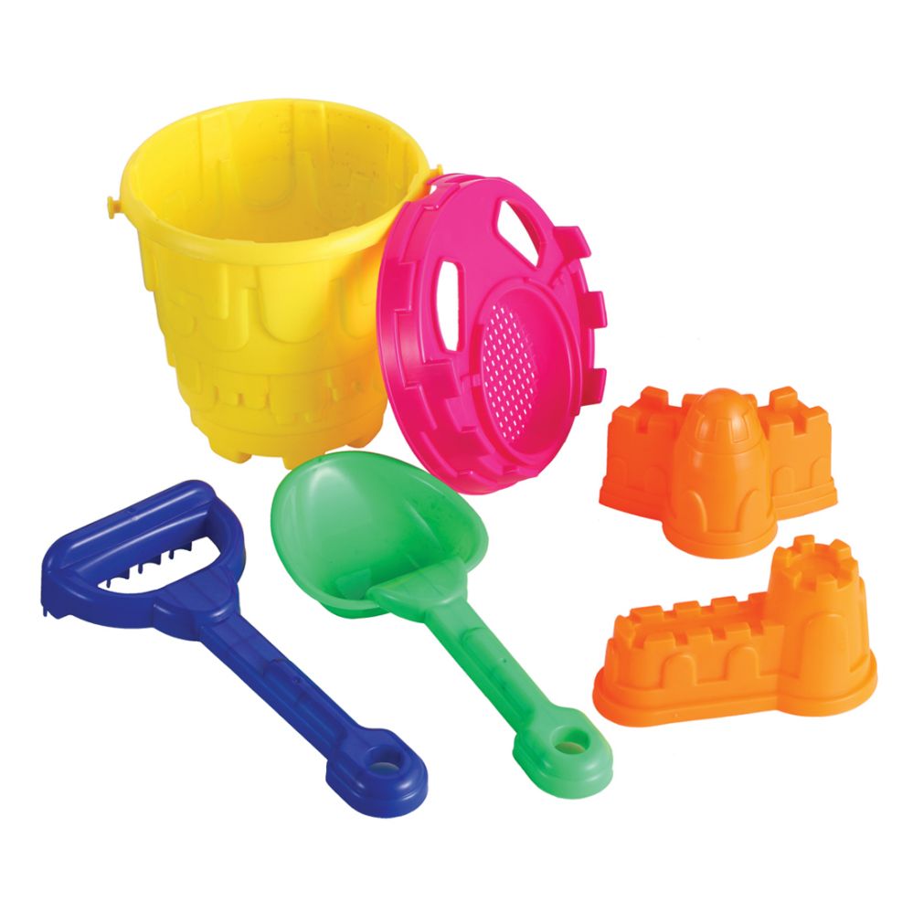 12 Pieces of Beach Bucket With 5 Sand Tools