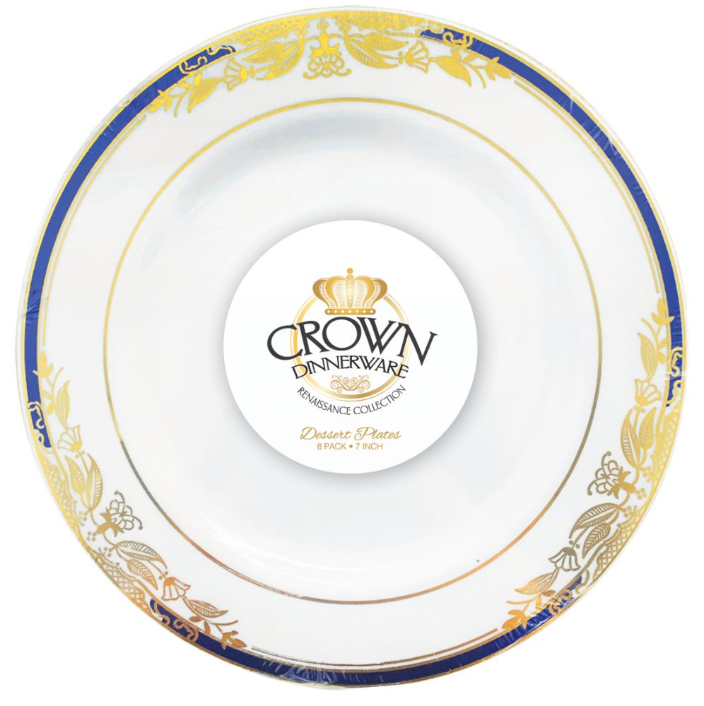 12 Pieces of Crown Dessert Plate Renaissance 7 In 8 Pk Collection