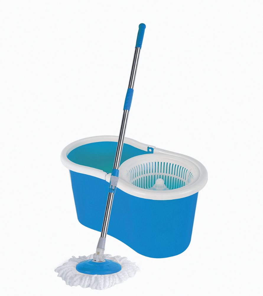 6 Pieces of Spin Mop 47 Inch With Bucket 18 X 10 X 9 Inches And 1 Refill Blue