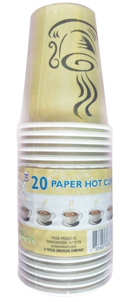 24 Pieces of Pride Paper Hot Cup 8 Oz 20 ct