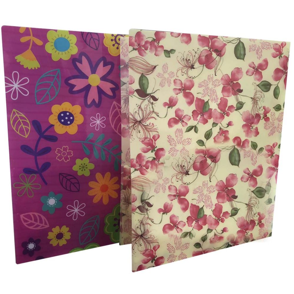 48 Pieces of Check Plus Folder Astd Floral Designs 2 Pockets