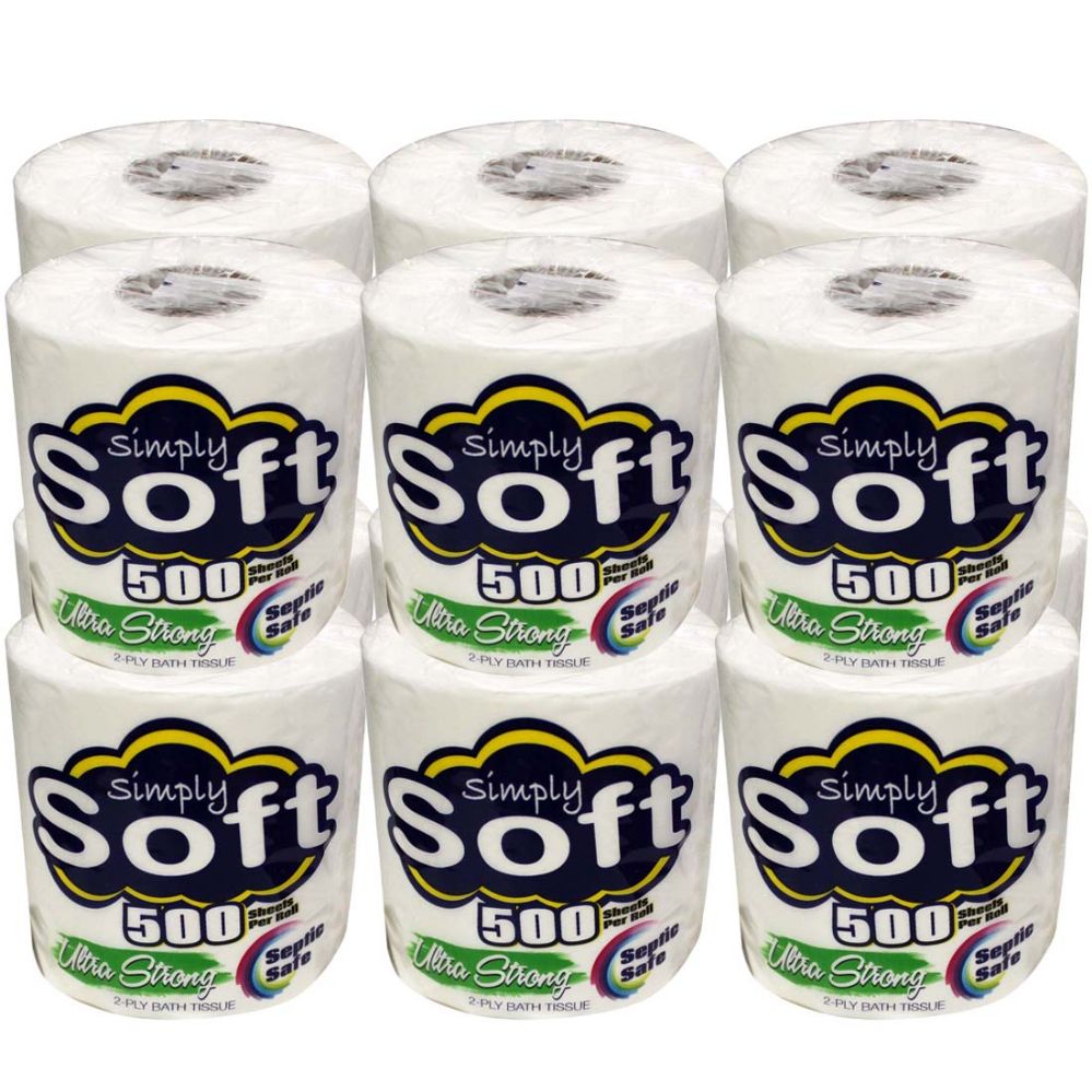 48 Pieces of Simply Soft Bath Tissue 500 Sheets