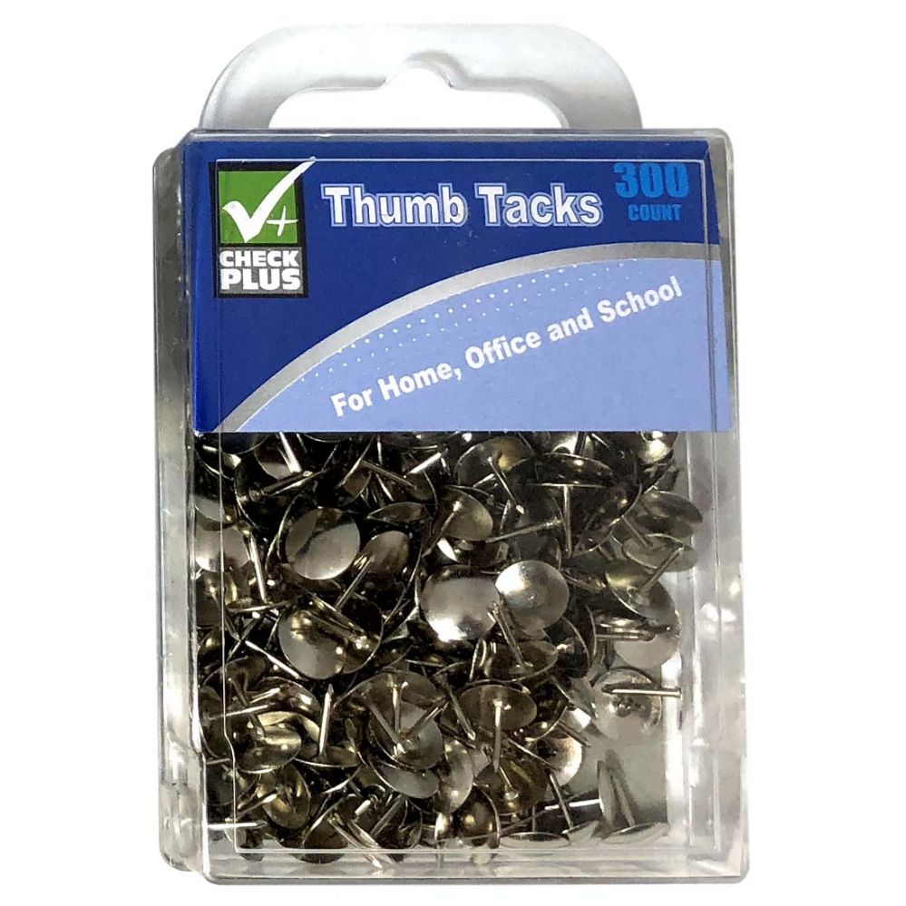 36 Pieces of Check Plus Thumb Tack 300 Ct Assorted