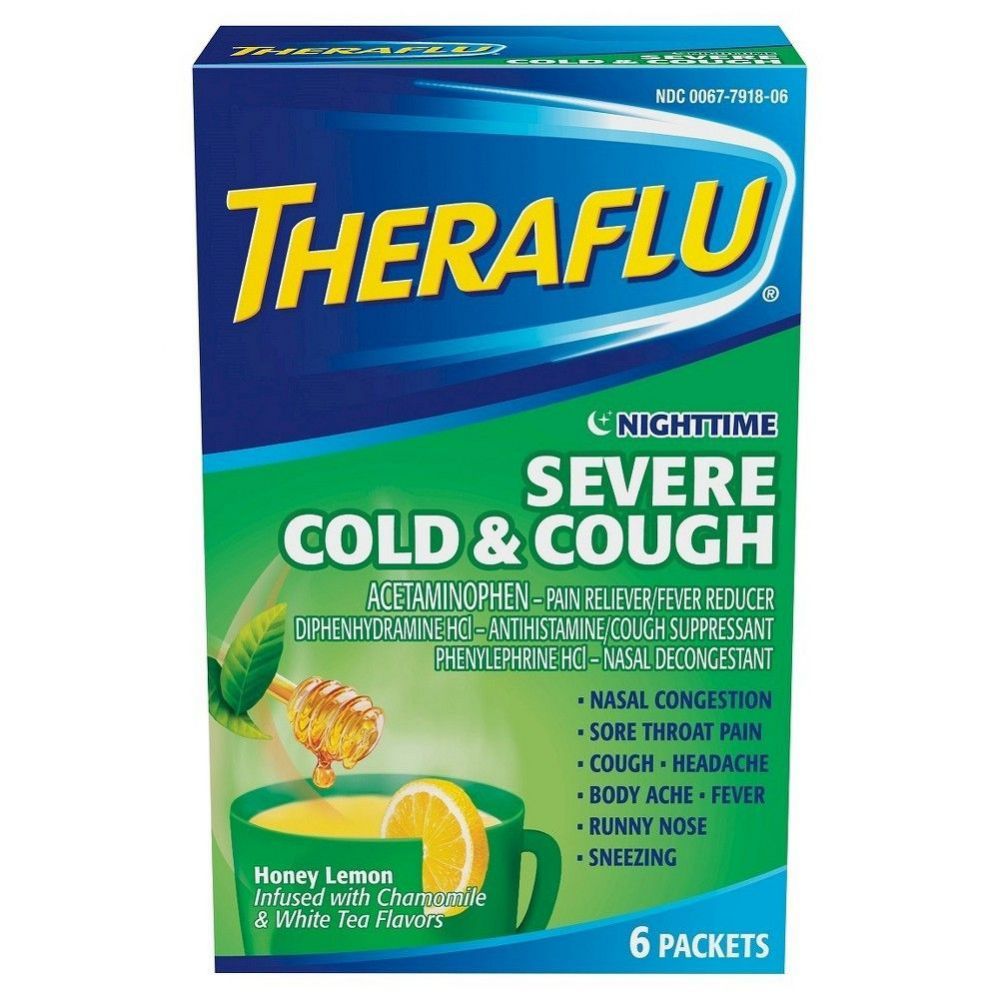 12 pieces of Theraflu Green 6ct Nighttime Severe Cold And Cough