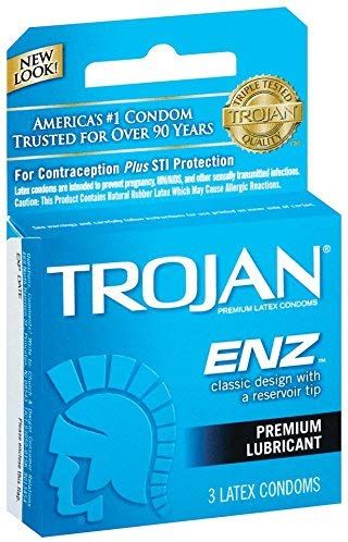 12 Pieces of Trojan Condom 3 Count Enzl Blue Armor
