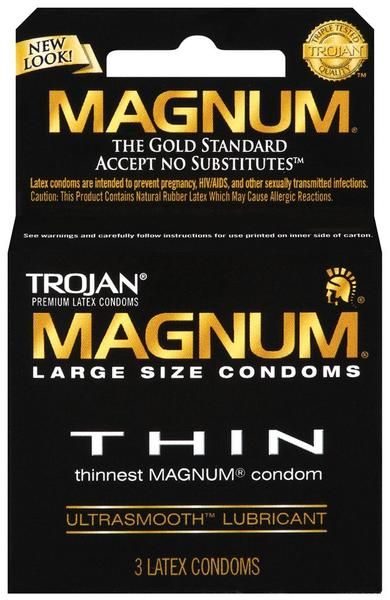 12 Pieces of Trojan 3 Count Magnum Thin