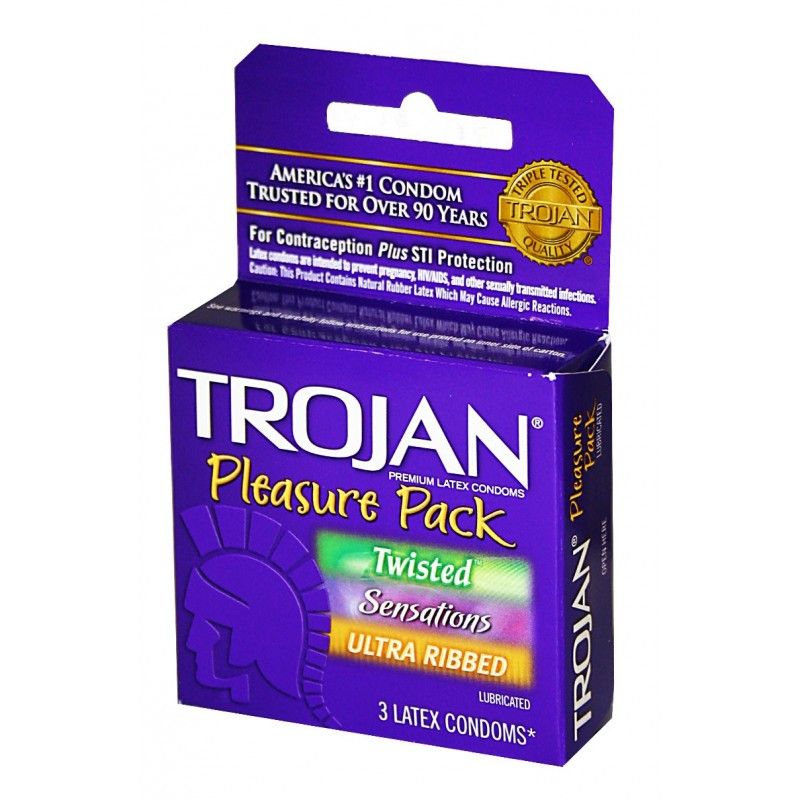 12 Pieces of Trojan Pleasure Pack 3 Pack