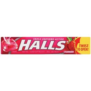 20 Pieces of Halls Cough Drops 9ct Strawber