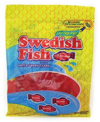 12 pieces of Swedish Fish 4 Oz Peg Bag